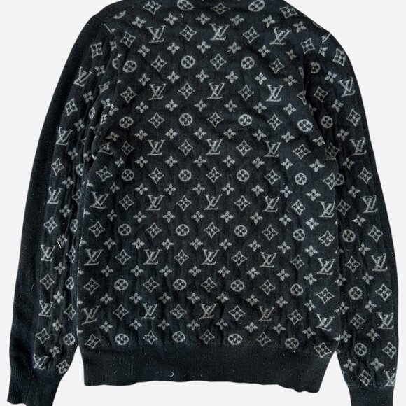 Louis Vuitton Black & Grey Monogram Cashmere Sweater - Picture 1 of 6